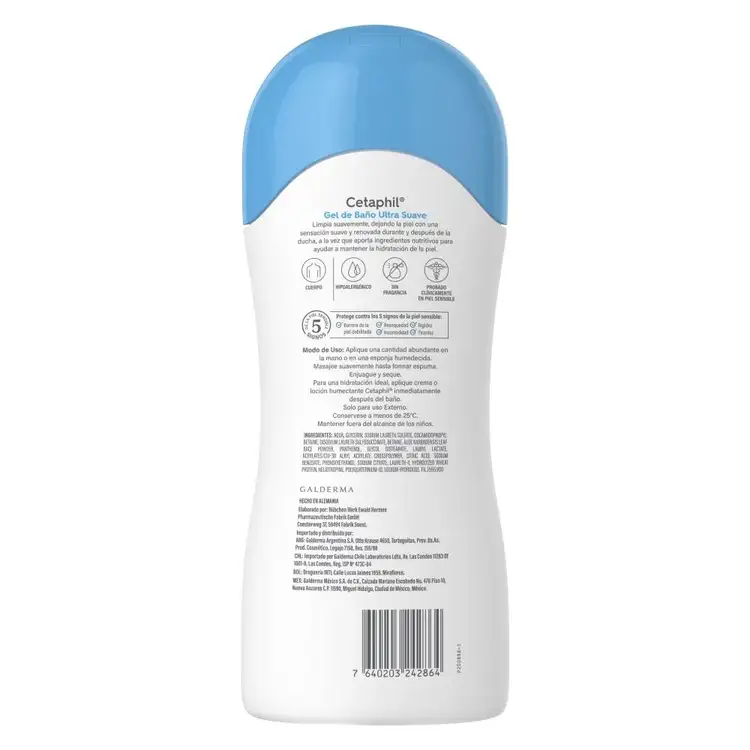 Gel de baño corporal para piel sensible sin quitar humedad natural