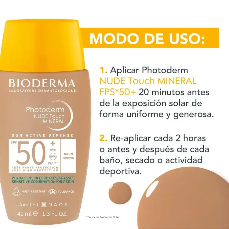 Photoderm Nude Touch Mineral Protector solar unifica el tono con efecto nude