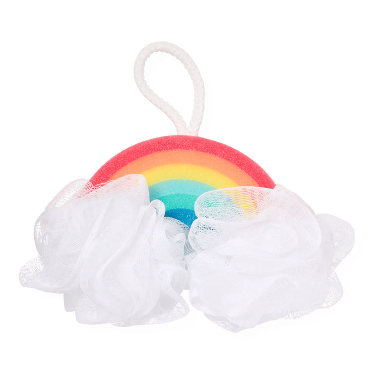 Rainbow Loofah - Esponja de baño tipo lufa, ayuda a exfoliar y crear espuma