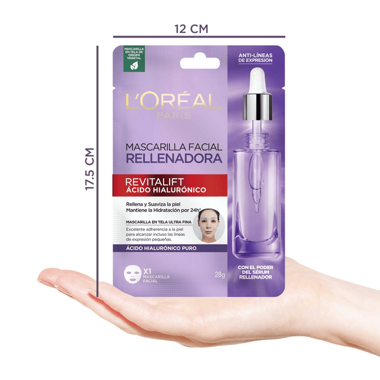 L'Oreal Paris Revitalift Acido Hialuronico Mascarilla 1P Crema facial reduce líneas de expresión