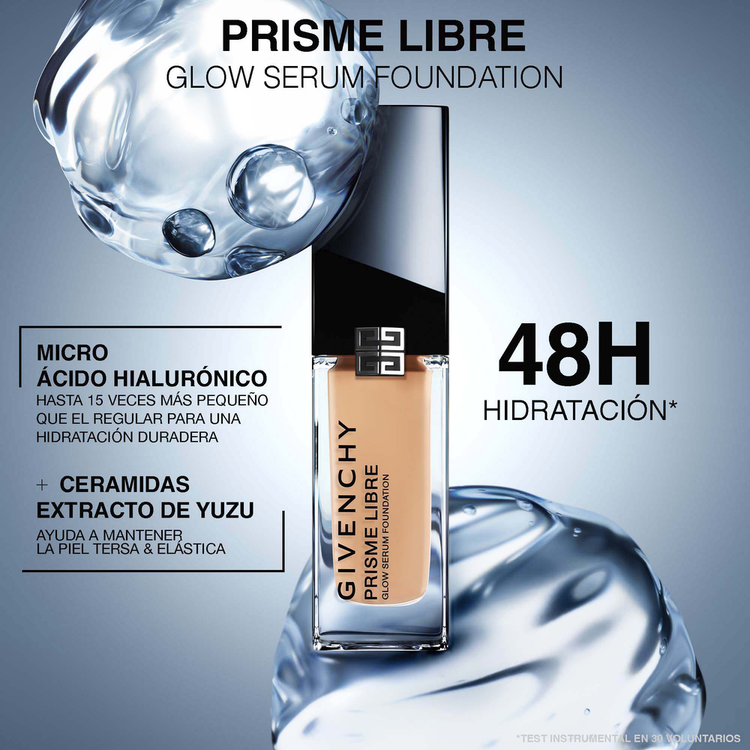 Prisme Libre Glow Serum Foundation - Base de maquillaje que mejora la piel para un efecto luminoso durante 24 horas y 48 horas de hidratación