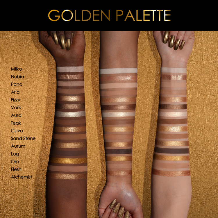 Golden Paleta de sombras 15 tonos dorados