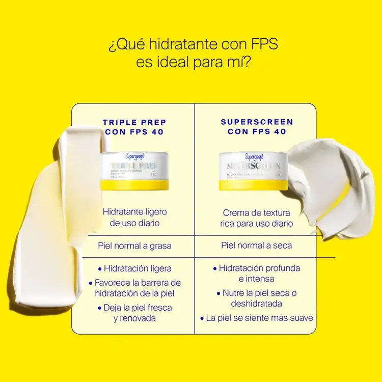 Superscreen - Crema hidratante SPF 40, hidrata, nutre y protege intensamente