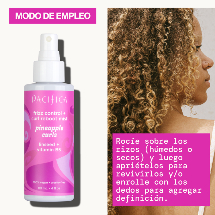 Frizz Control & Curl Reboot Mist - Tratamiento sin enjuague, ideal para rizos