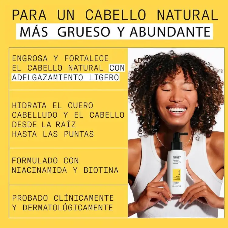 Sistema 1 - Tratamiento capilar, para cabello natural con adelgazamiento capilar