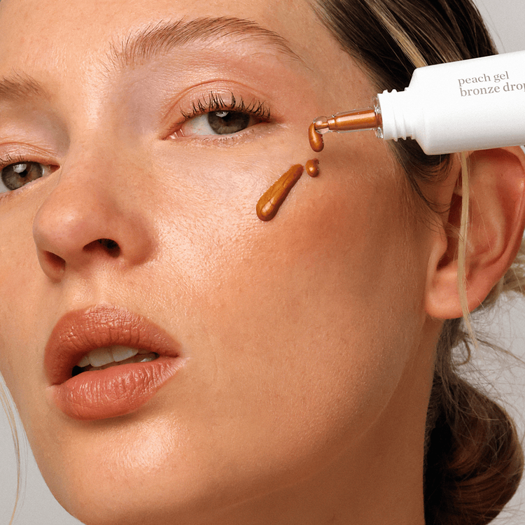 Peach Gel Bronze Drops Gel cepillo compacto polvo/crema suave