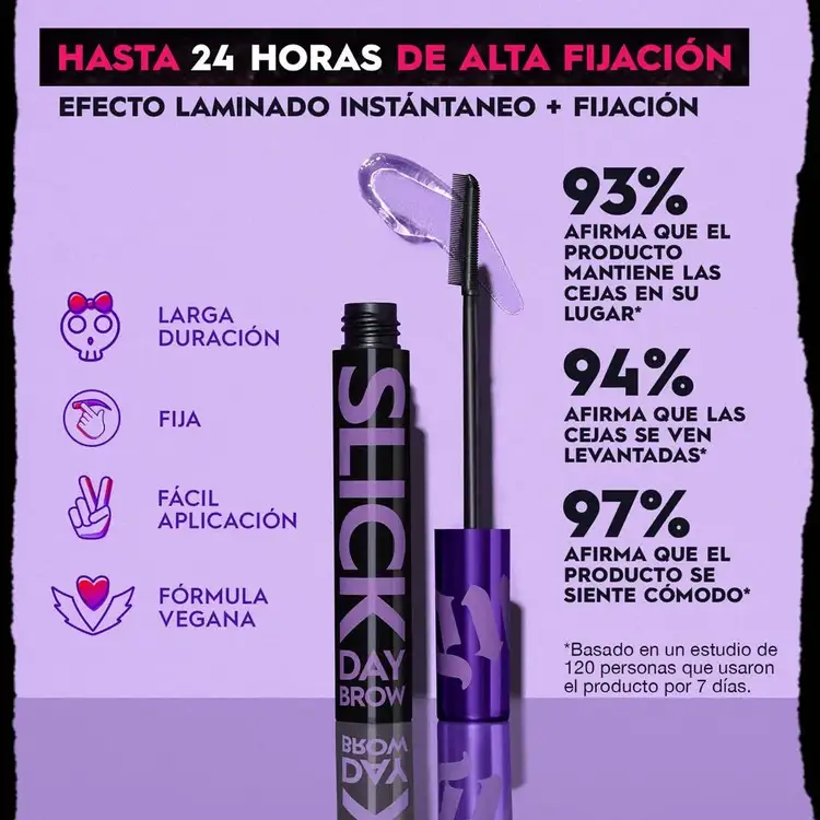 Clear Slick Day Brow Gel Transparente Para Cejas Base de maquillaje fórmula de larga duración
