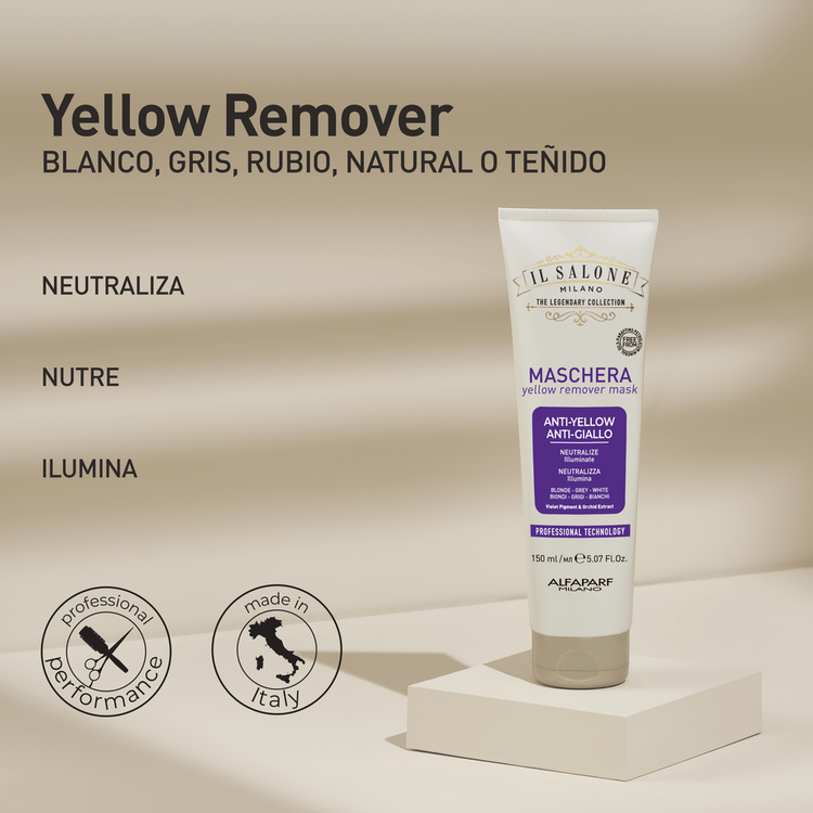 Mascarilla para cabello, removedora de tonos amarillos