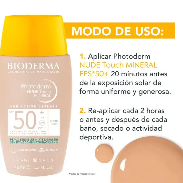 Photoderm Nude Touch - Protector solar, unifica el tono con efecto nude