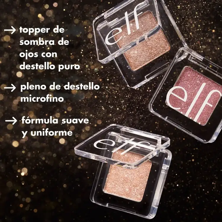 e.l.f. Fine as Fleck Glitter Eyeshadow Topper de sombra para párpados con brillo suave y de larga duración