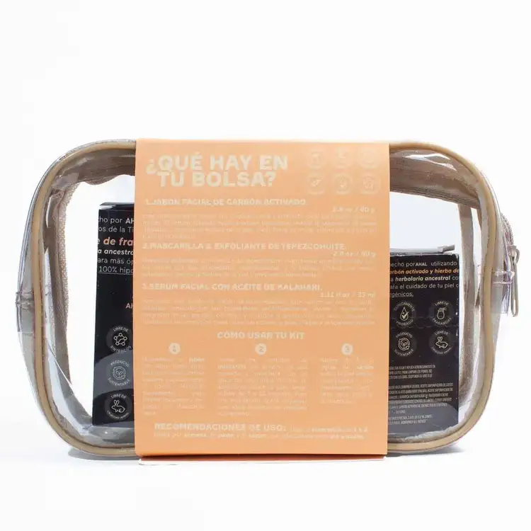 Regenerador - Set de regalo, mascarilla exfoliante + serum facial + jabón con carbón activado