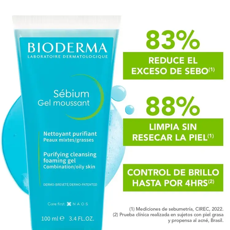 Sebium Gel - Mousse limpiador micelar, reduce imperfecciones y grasa