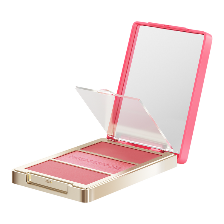 Cheek Thrills - Multi- Finish Face Trio, paleta de blush en 3 acabados: satinado, bálsamos luminoso y polvo