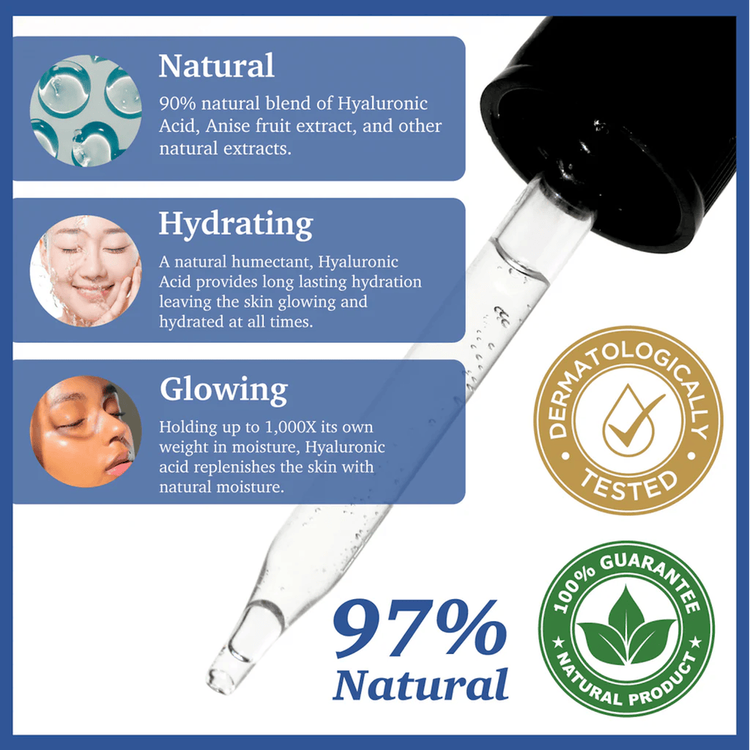 Facial Serum Plumping Hyaluronic Acid + Vit E Serum facial hidrata intensamente y reduce manchas