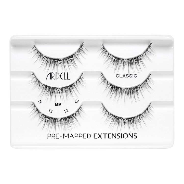 Pre-Mapped 3 Pack Classic Kit de extensiones de pestañas estilo clásico prediseñado.