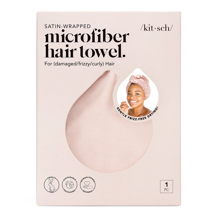 Quick Drying Satin Lined Microfiber - Toalla para el cabello, anti-frizz y secado rápido