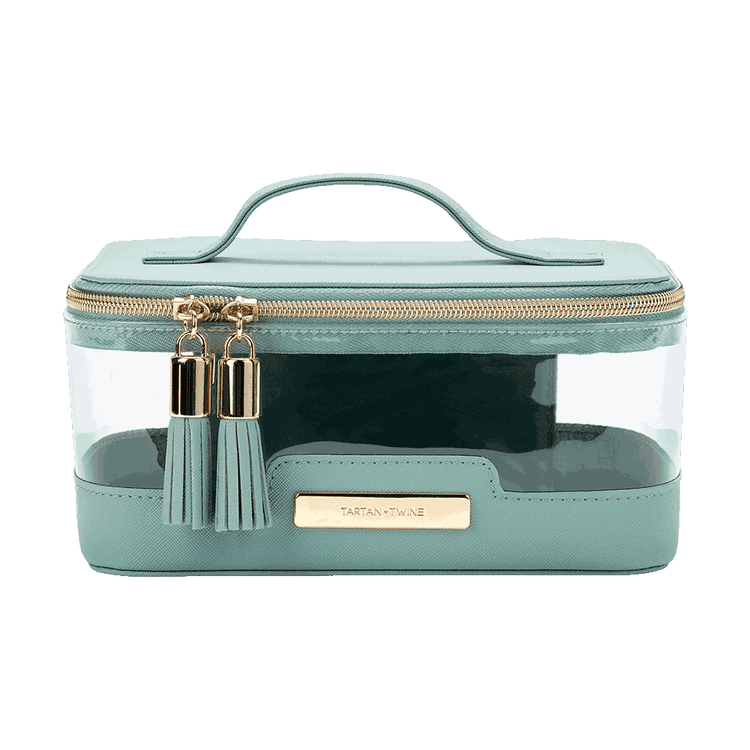 Tartan and twine - Neceser transparente color menta