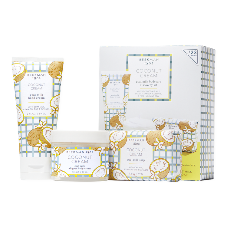 Coconut Cream - Set de regalo, jabón en barra + crema de manos + crema corporal