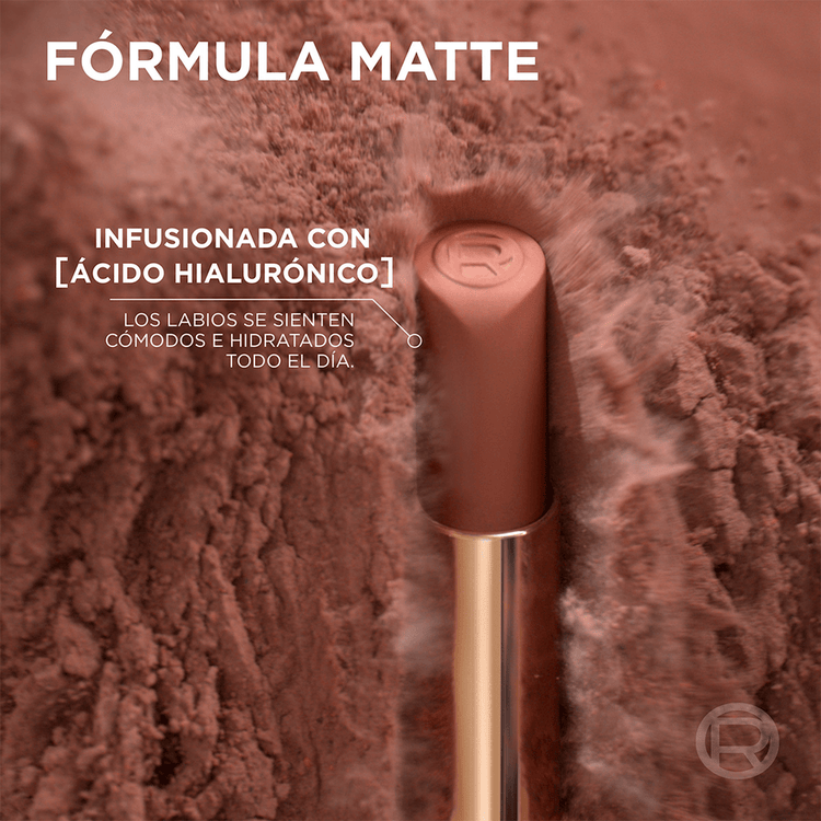 Color Riche Intense Volume Mate - Labial en barra, con ácido hialurónico