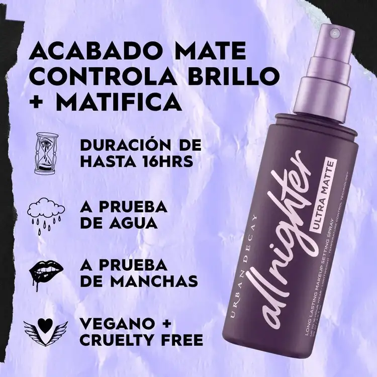 All Nighter Setting Spray - Fijador de maquillaje, acabado ultra mate