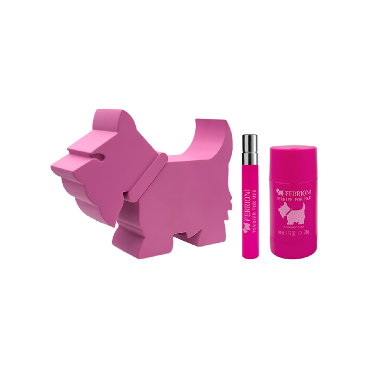 Terrier for her - Set de regalo, Eau de Parfum 90 ml + mini + desodorante