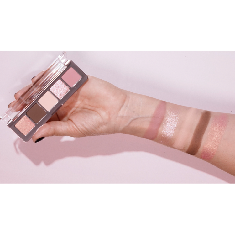 Mini Rose Paleta de sombras 5 tonos rosas fríos y malva