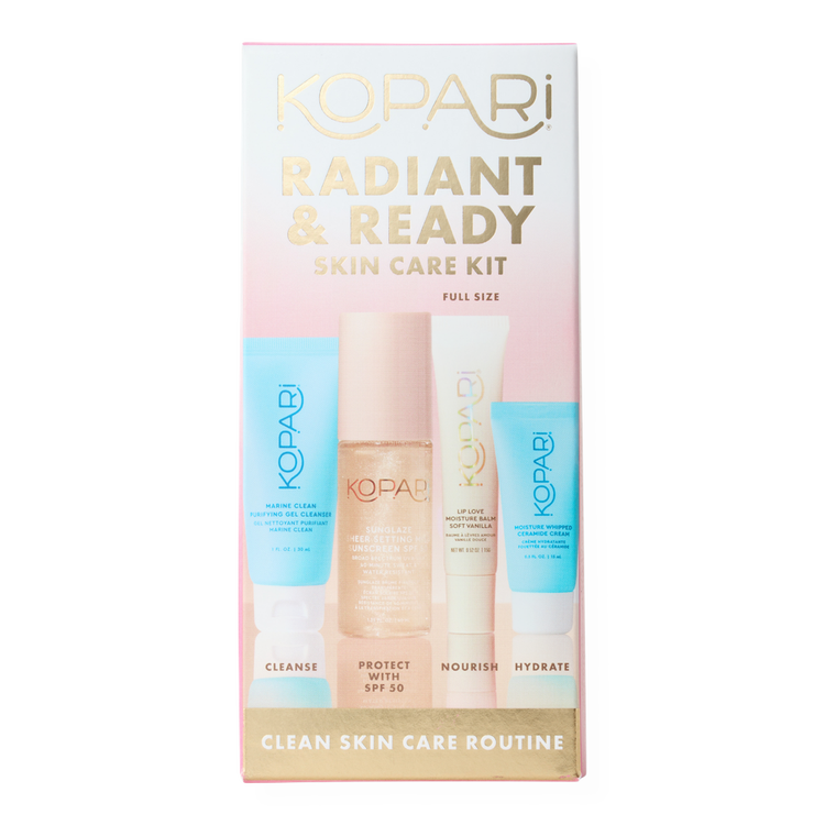 Radiant & ready - Set de regalo, limpiador facial + protector solar + bálsamo labial + hiratante