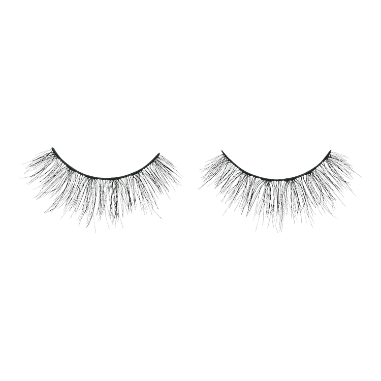 Naked False Eyelash #429 in Black Pestañas postizas rizos cruzados con textura y volumen natural.