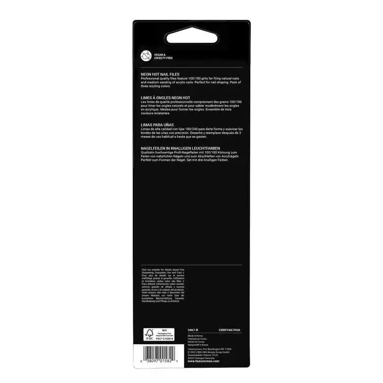 Neon Hot Nail Files Limas de uñas ideal para uñas