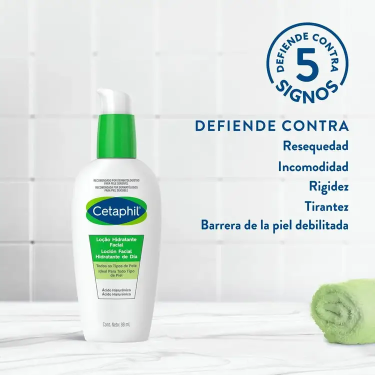 Loción facial hidratante día con ácido hialurónico