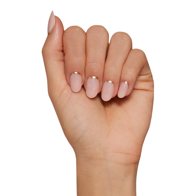 Goal Digger Press-On Nails Uñas postizas láminas doradas minimalistas y elegantes.