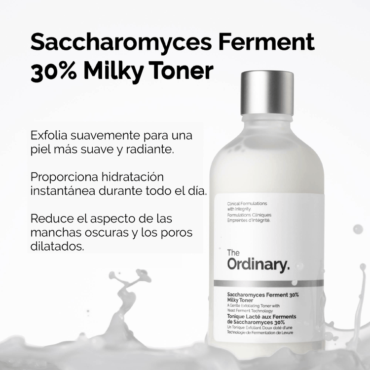 Saccharomyces - Tónico facial lácteo, con fermento Saccharomyces al 30%