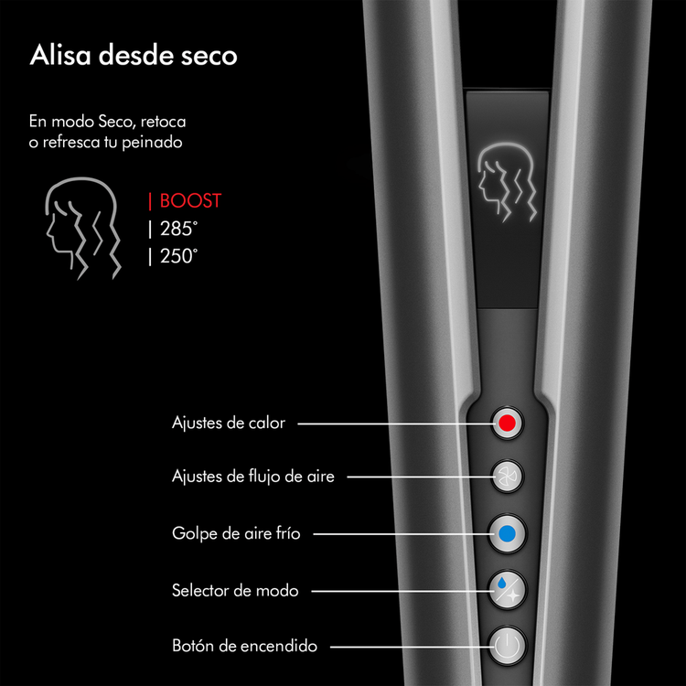 Airstrait - Alisadora, alisa de húmedo a seco sin daño térmico