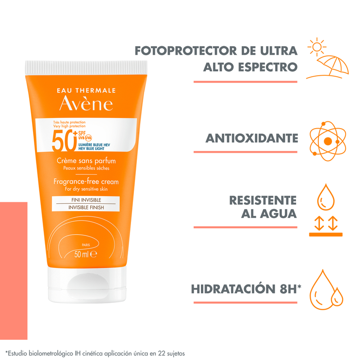 Crema Acabado Invisible Crema facial con protector solar reduce manchas causadas por luz azul