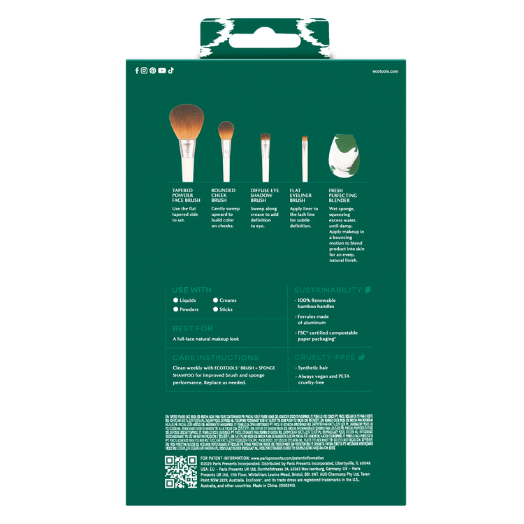 Core Five - Brochas de maquillaje, esenciales para polvos y ojos