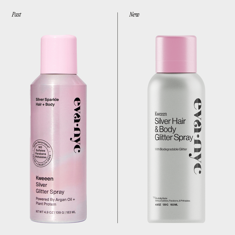 Kweeen Silver Spray con glitter brillo deslumbrante