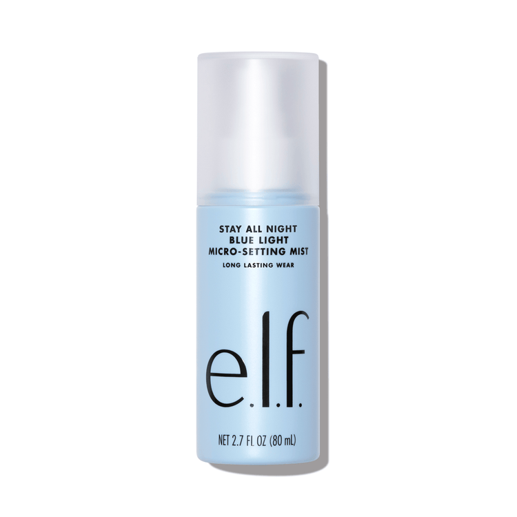 e.l.f. Stay All Night Blue Light Micro Setting Mist Facial y maquillaje mate spray fijador