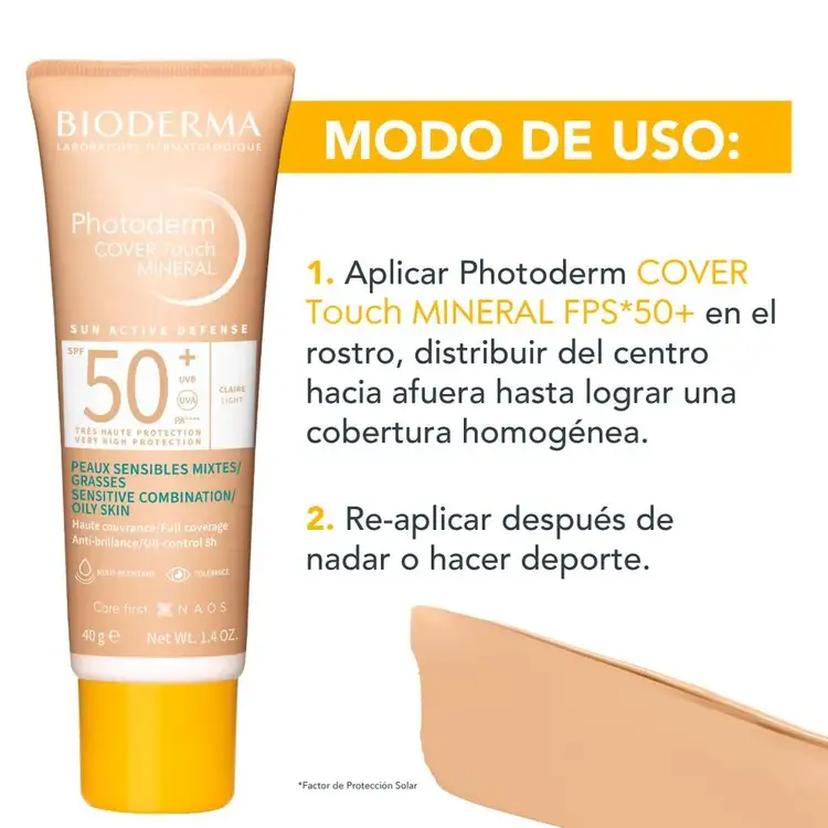 Photoderm Cover Touch - Protector solar, cobertura matificante con protección mineral