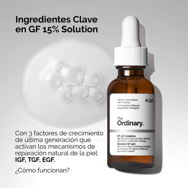 Gf 15% Solution Suero antiedad repara el daño visible