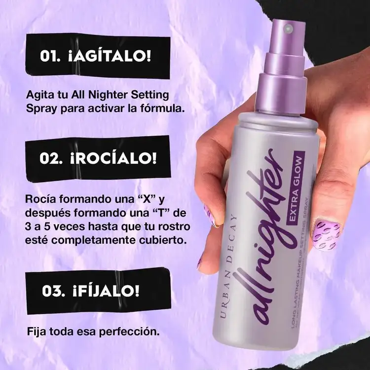 All Nighter Setting Spray - Fijador de maquillaje, acabado luminoso y húmedo