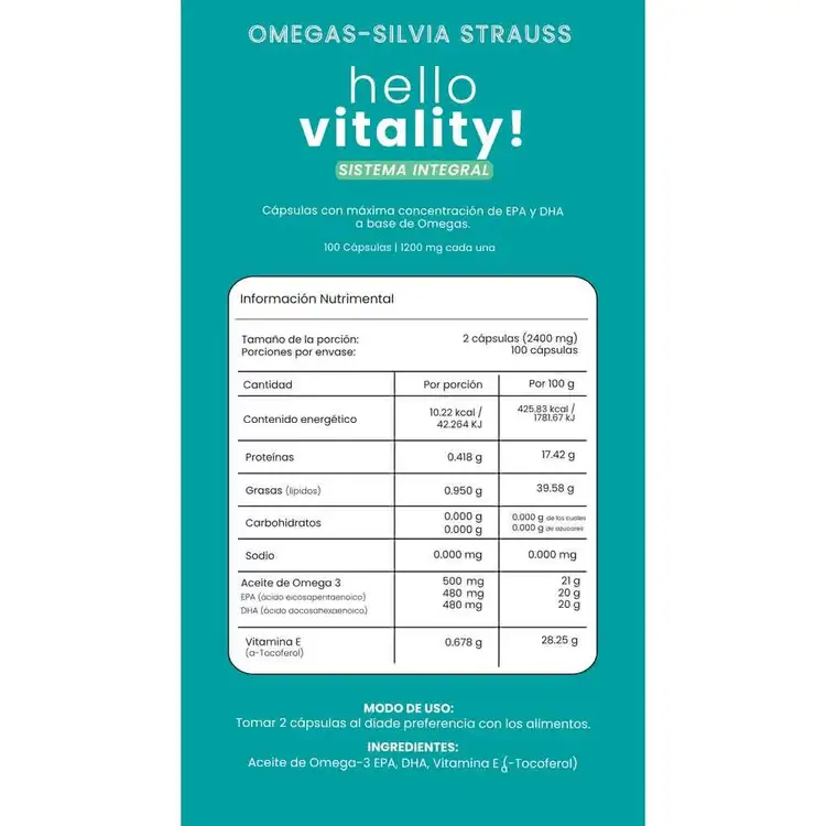 Vitaminas - Suplemento alimenticio, salud cardiovascular, cerebral y ocular con omega 3 puro