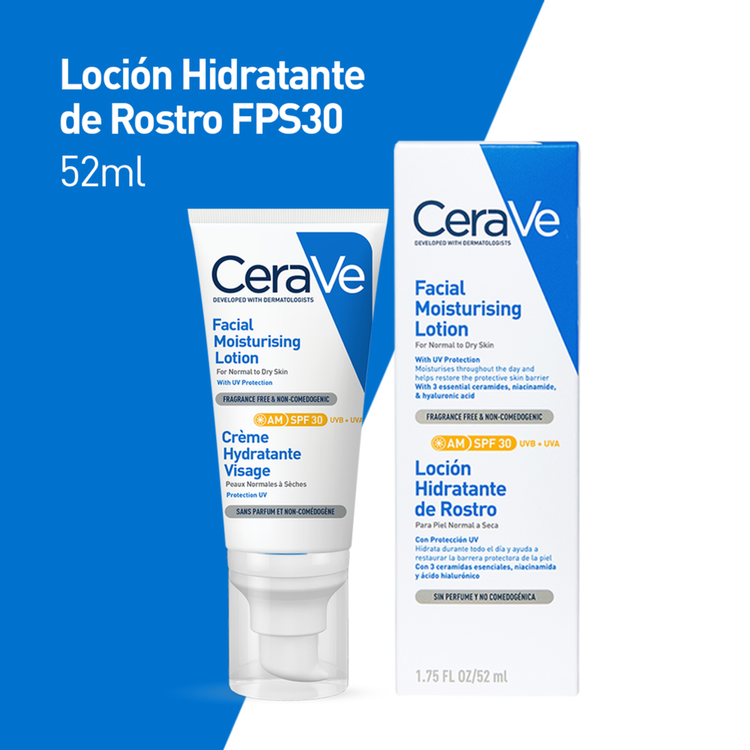 Loción Facial Hidratante Protector solar hidratante con factor de protección solar