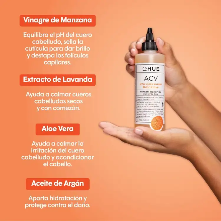 Acv Rinse Enjuague para el cabello con vinagre de manzana sustituto del shampoo que protege el color
