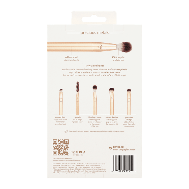 Brightening Eyes - Set de brochas para ojos, con 5 piezas