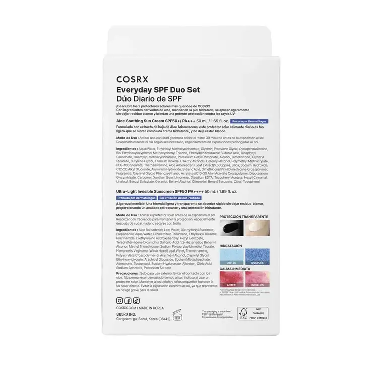 Everyday SPF Duo - Set de protección solar, crema solar con aloe + protector solar con ácido hialurónico