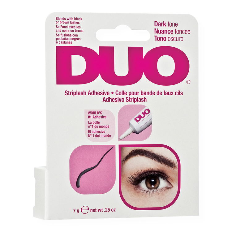 DUO Adhesive in Dark for Strip False Eyelash Adhesivo para pestañas de tira e individuales fijación duradera y color oscuro