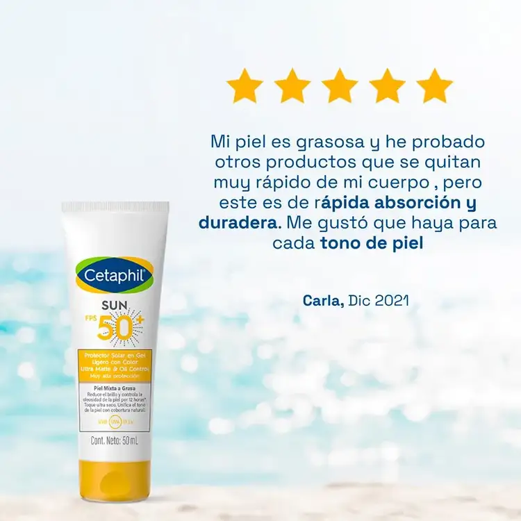 Sun Oil Control Fps 50+ Color Protector solar avanzada protección para pieles mixtas y grasas