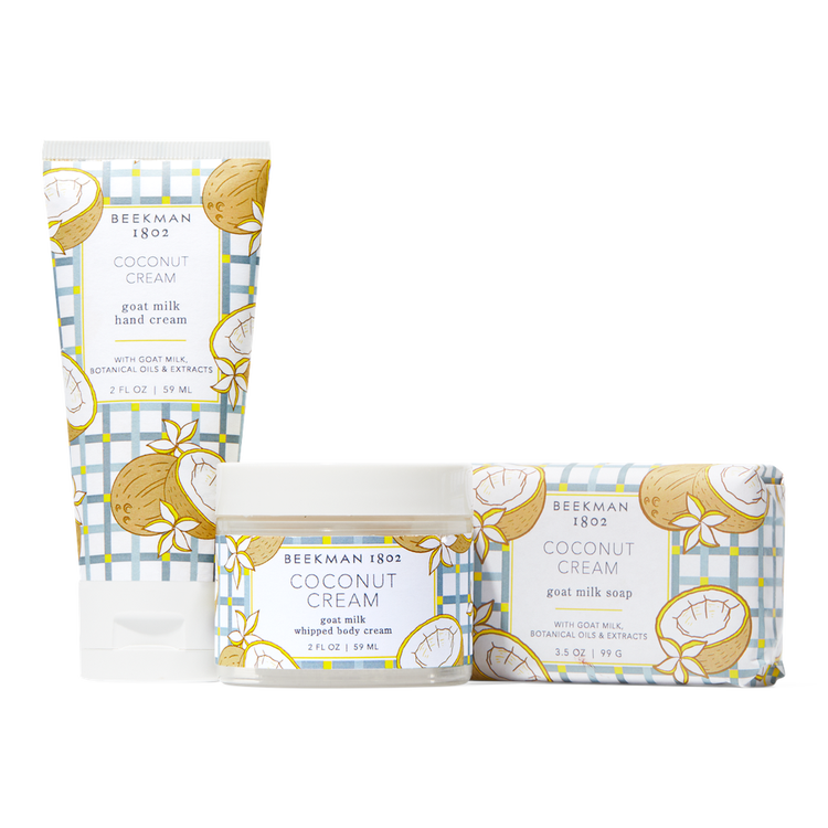 Coconut Cream - Set de regalo, jabón en barra + crema de manos + crema corporal