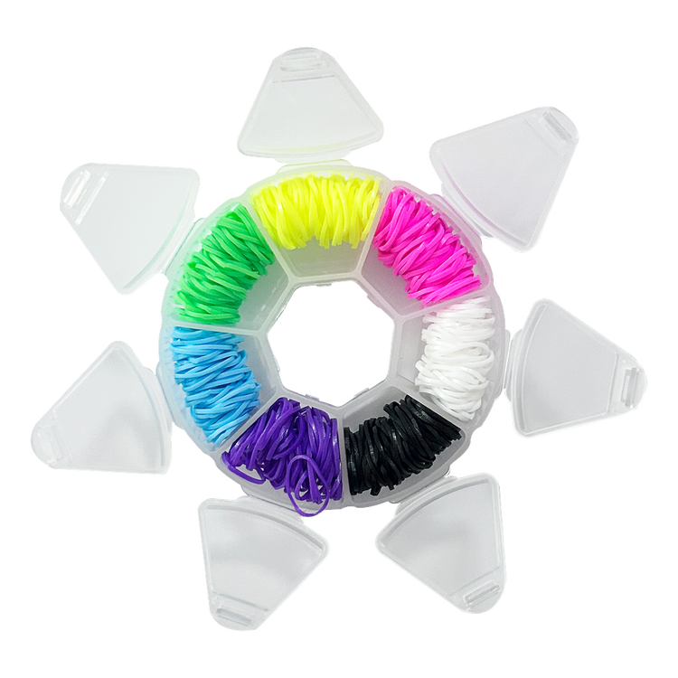 Scunci - Mini ligas elásticas de colores con estuche para almacenamiento