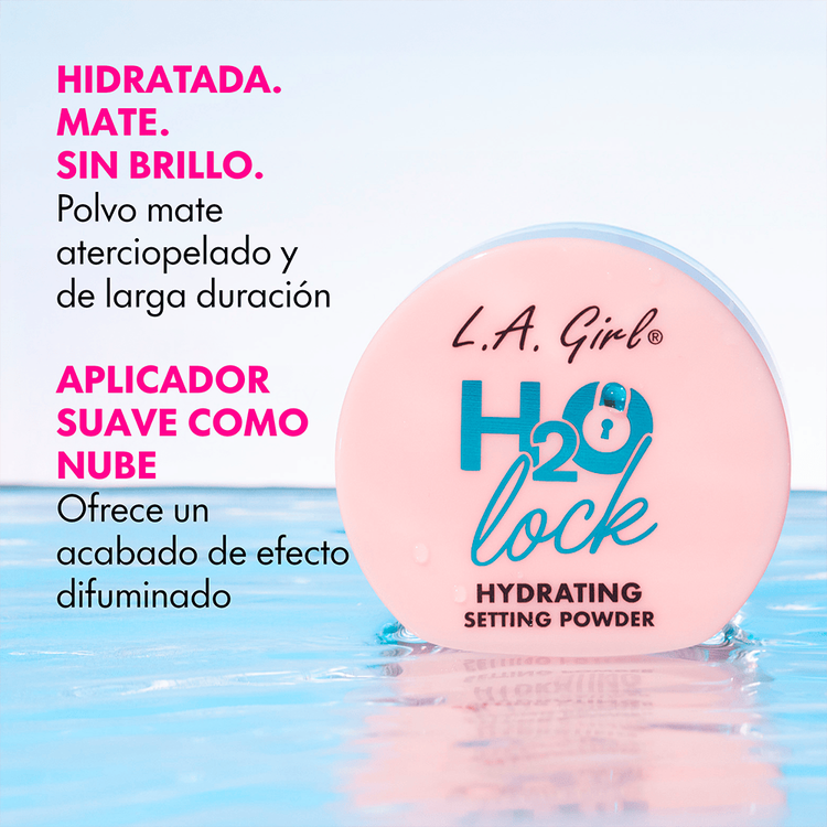 H2O Lock - Hydrating Setting Powder, polvo mate aterciopelado de larga duración, 8 gr
